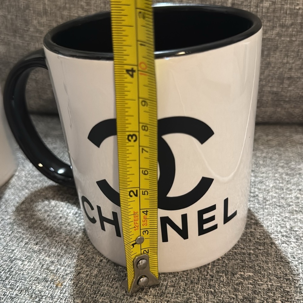 TWO Luxury Black and White Logo Coffee Mugs - Picture 6 of 7